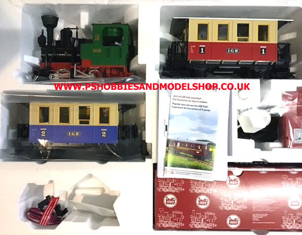 LGB 78307 Passenger starter set Black & Green Stainz TWO Coaches