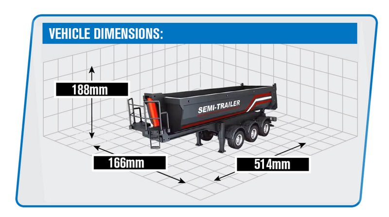 Huina 1509 Dump Truck Bed semi Trailer